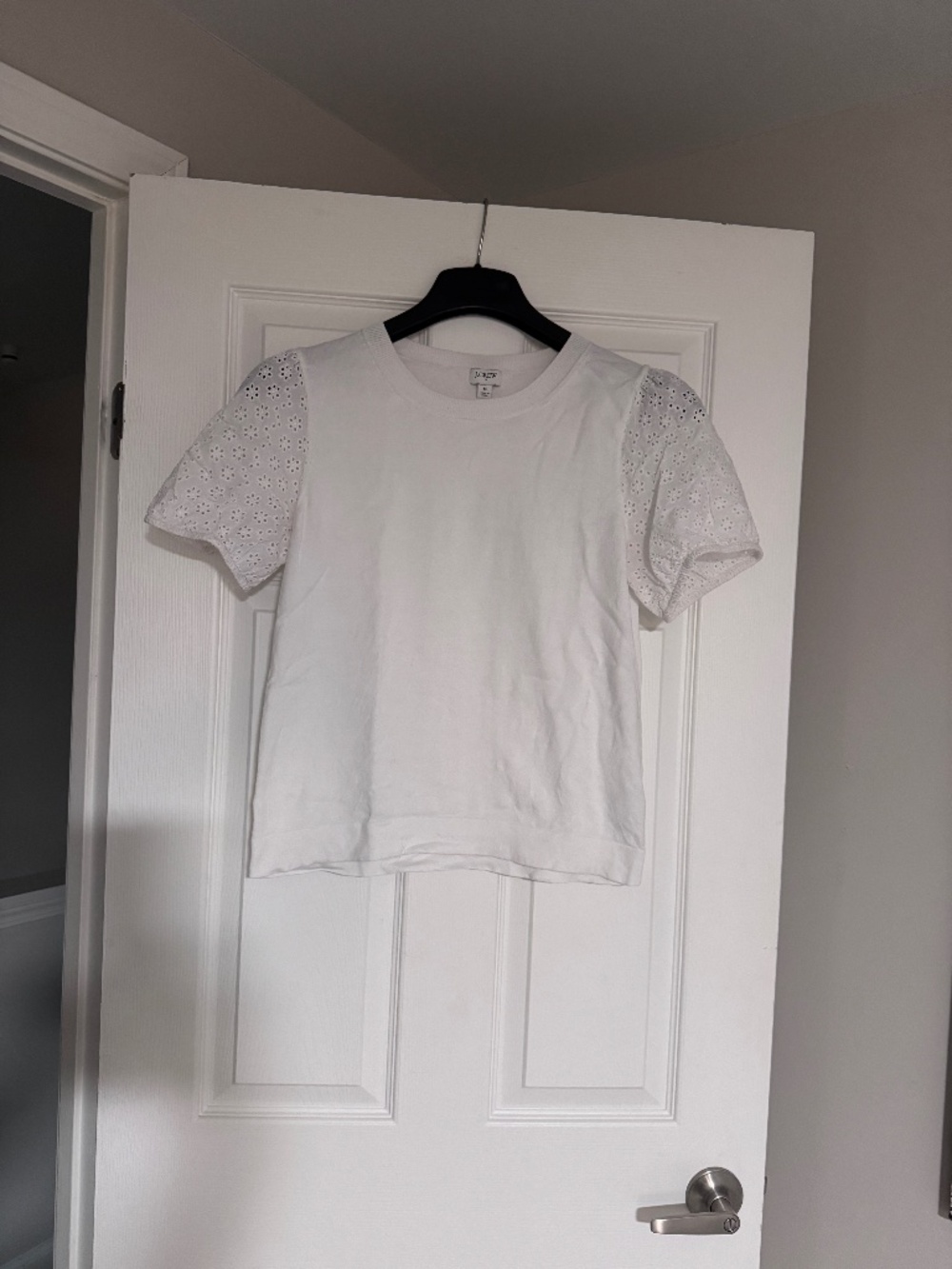 J crew white short sleeve sweater size M
